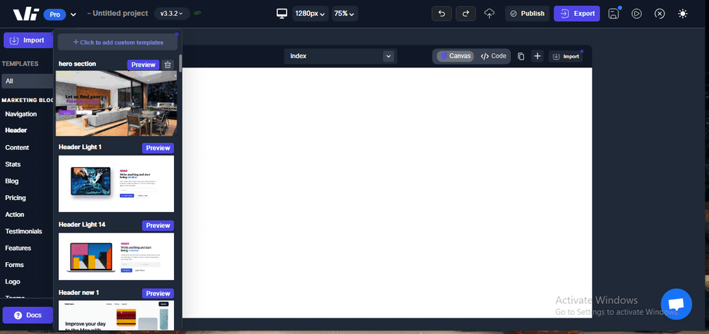 processing template