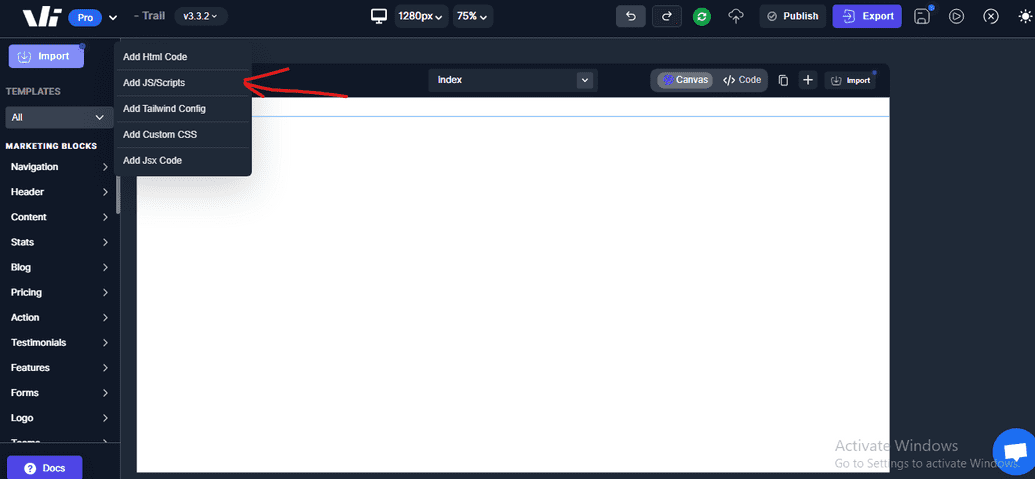 adding js/script