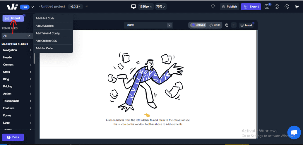 click import