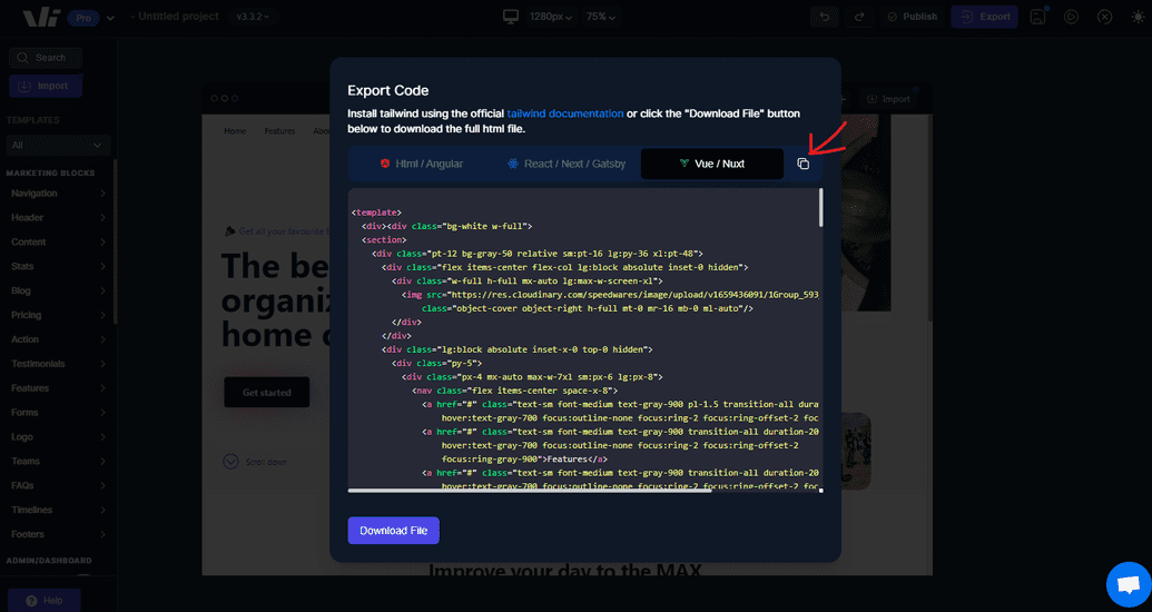 Copying the code
