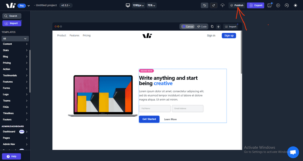 Publish project